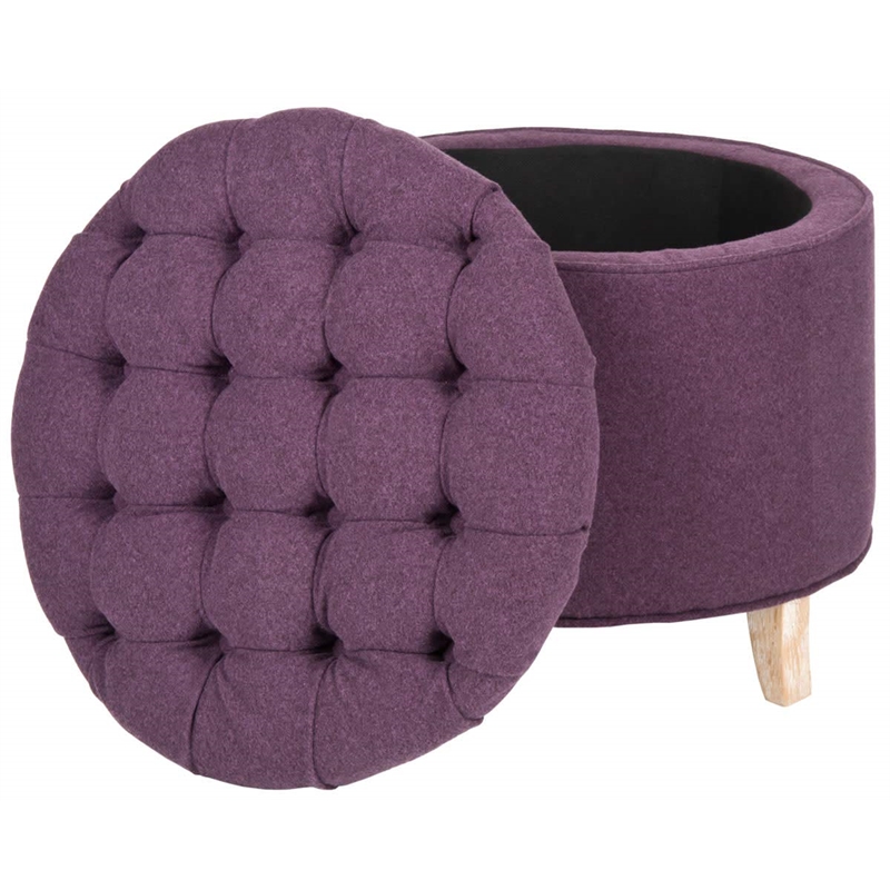 Safavieh Amelia Cotton Tufted Storage Ottoman in Fern