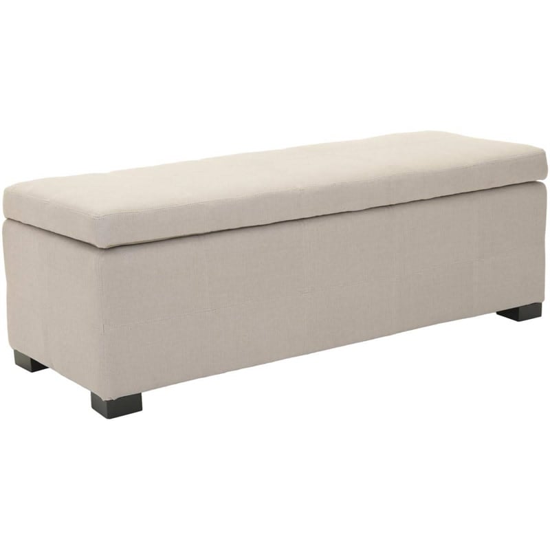 Safavieh Madison Leather Storage Bench in Black