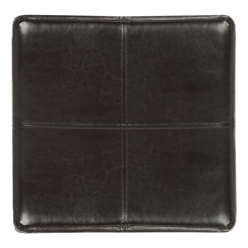 Safavieh Elizabeth Beech Wood Leather Storage Ottoman in Brown