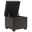 Safavieh Elizabeth Beech Wood Leather Storage Ottoman in Red