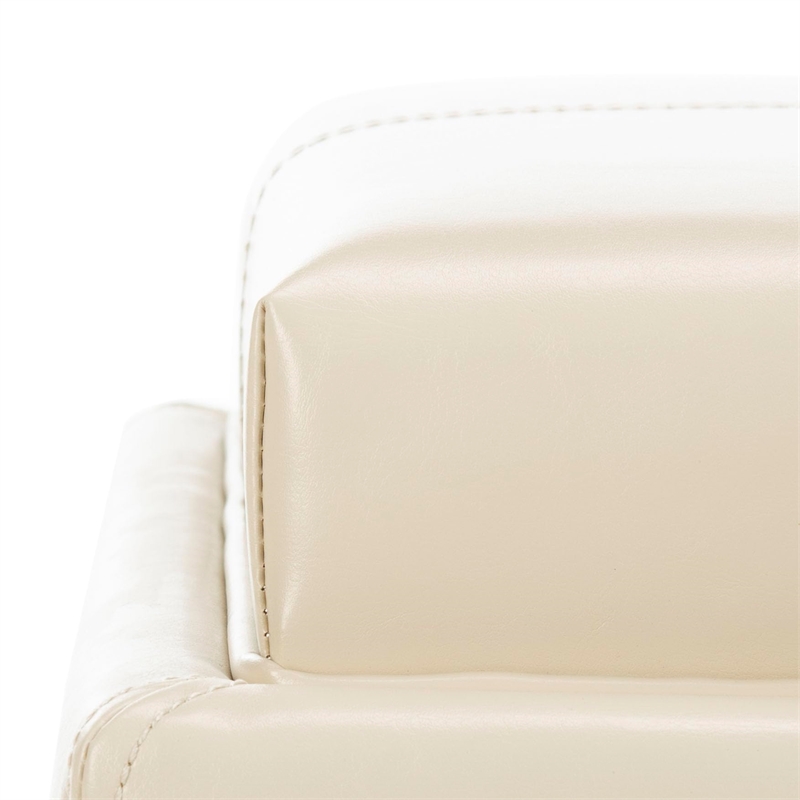 Safavieh Harrison Single Tray Leather Tray Ottoman in Brown