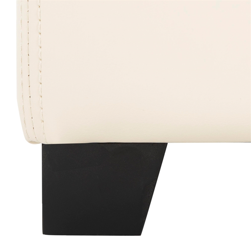 Safavieh Harrison Single Tray Leather Tray Ottoman in Brown