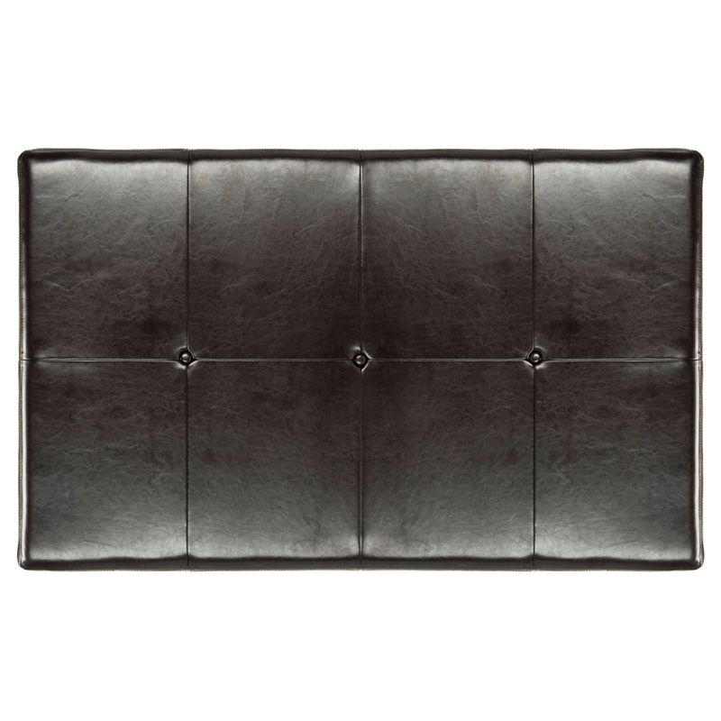 Safavieh Large Fulton Birch Wood Leather Cocktail Ottoman in Brown