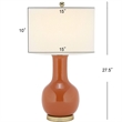Safavieh Judy Ceramic Orange Lamp with White Shade