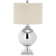 Safavieh Silver Table Lamp and Nature Hard Linen Shade