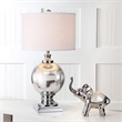 Safavieh Silver Table Lamp and Nature Hard Linen Shade