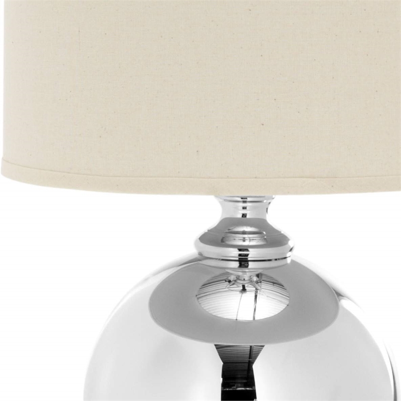 Safavieh Silver Table Lamp and Nature Hard Linen Shade