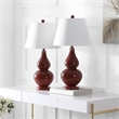 Safavieh Cybil Glass Double Gourd Lamp in Chinese Red (Set Of 2)