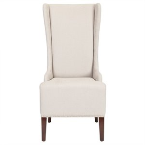 Safavieh Jack Birch  Bacall Nailhead Linen  Dining Chair in Taupe