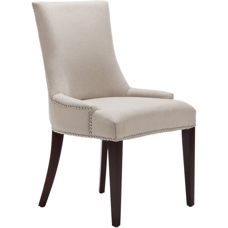 Safavieh Becca Birch  Linen Dining Chair in Beige