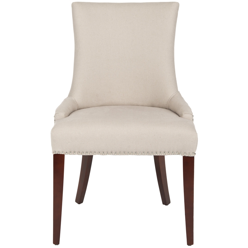 Safavieh Becca Birch  Linen Dining Chair in Beige