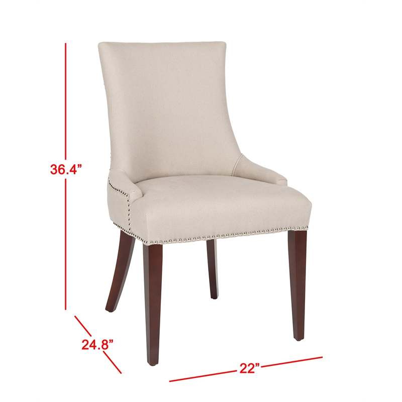 Safavieh Becca Birch  Linen Dining Chair in Beige
