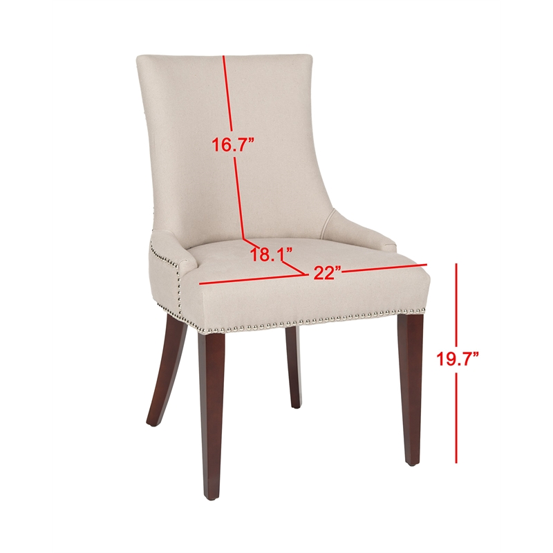 Safavieh Becca Birch  Linen Dining Chair in Beige