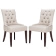 Safavieh Amanda Tufted Leather Chair in Ivory