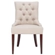 Safavieh Amanda Tufted Leather Chair in Ivory