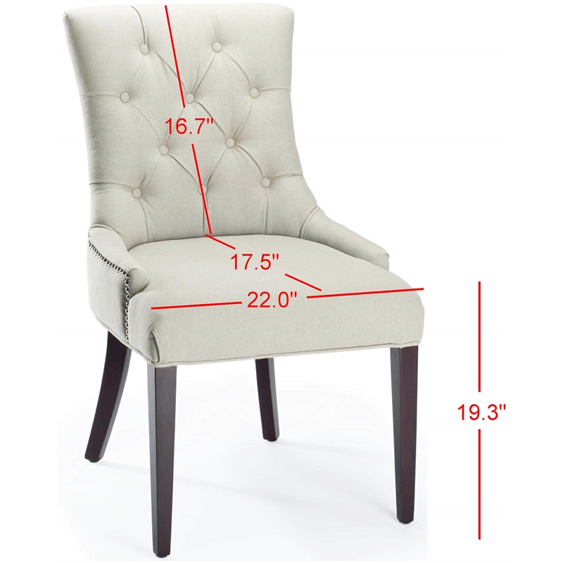 Safavieh Amanda Tufted Leather Chair in Ivory
