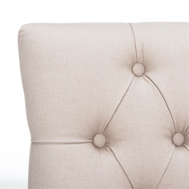 Safavieh Amanda Tufted Leather Chair in Ivory