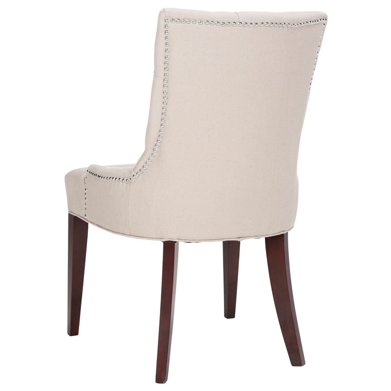 Safavieh Amanda Tufted Leather Chair in Ivory