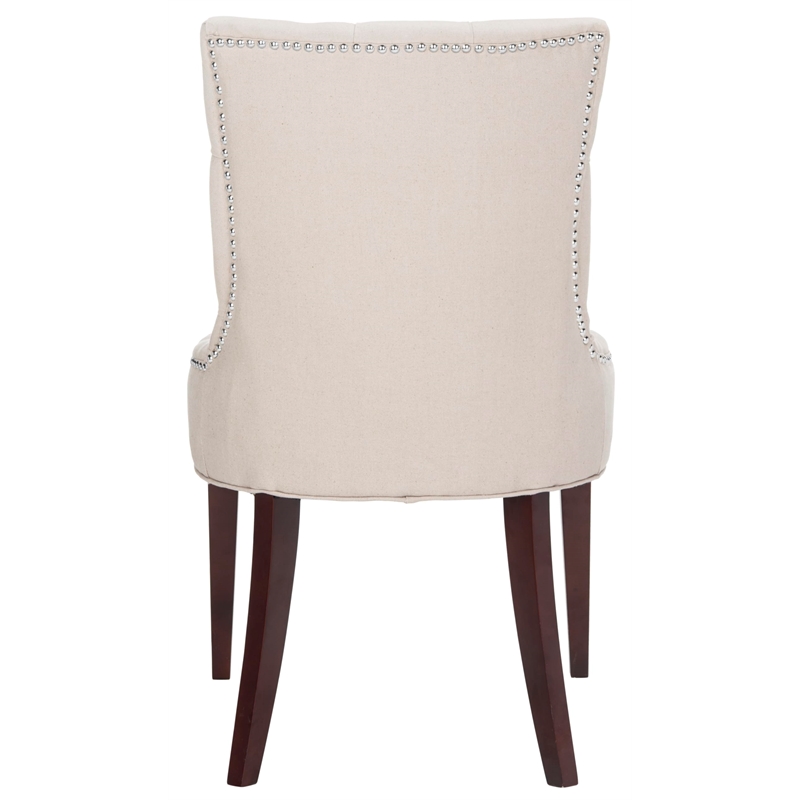 Safavieh Amanda Tufted Leather Chair in Ivory