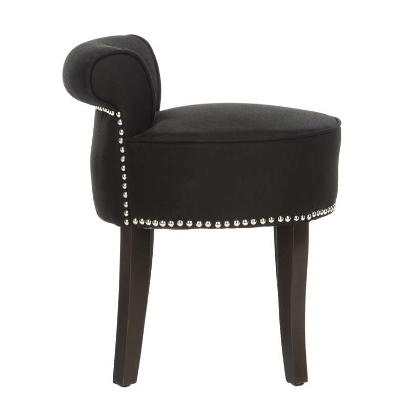 Safavieh Georgia Wood Vanity Stool in Black