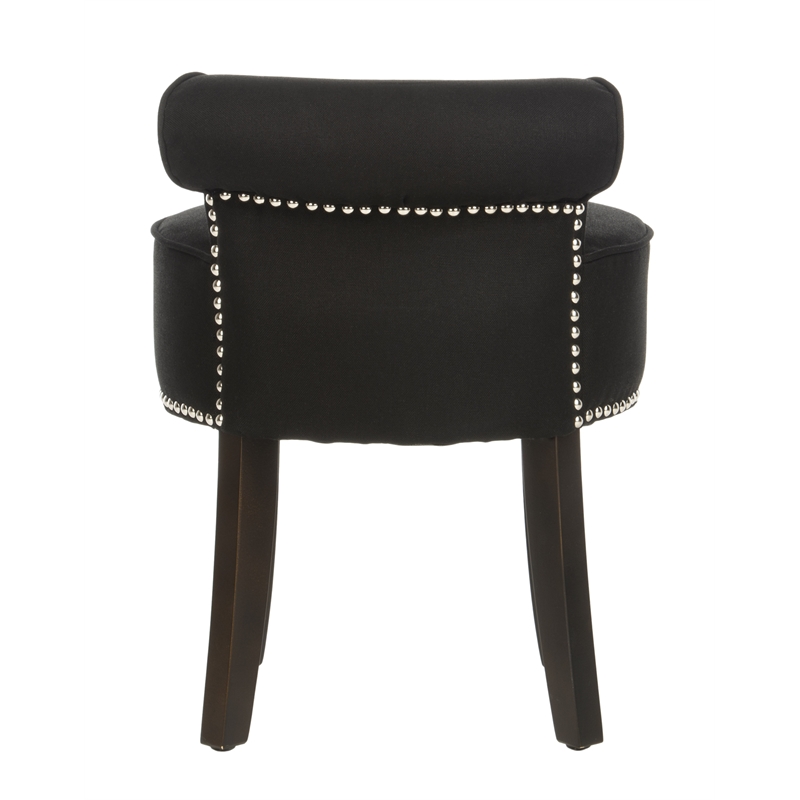 Safavieh Georgia Wood Vanity Stool in Black