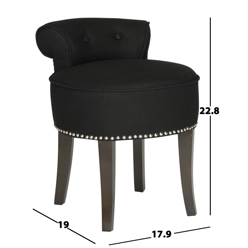 Safavieh Georgia Birch Wood Vanity Stool in Fuchsia