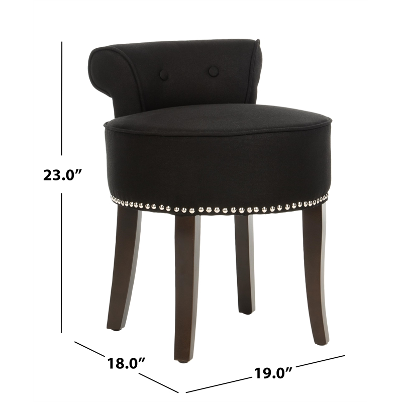 Safavieh Georgia Birch Wood Vanity Stool in Fuchsia