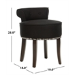 Safavieh Georgia Birch Wood Vanity Stool in Fuchsia