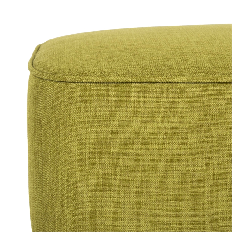 Safavieh Jerry Birch Wood Ottoman in Green