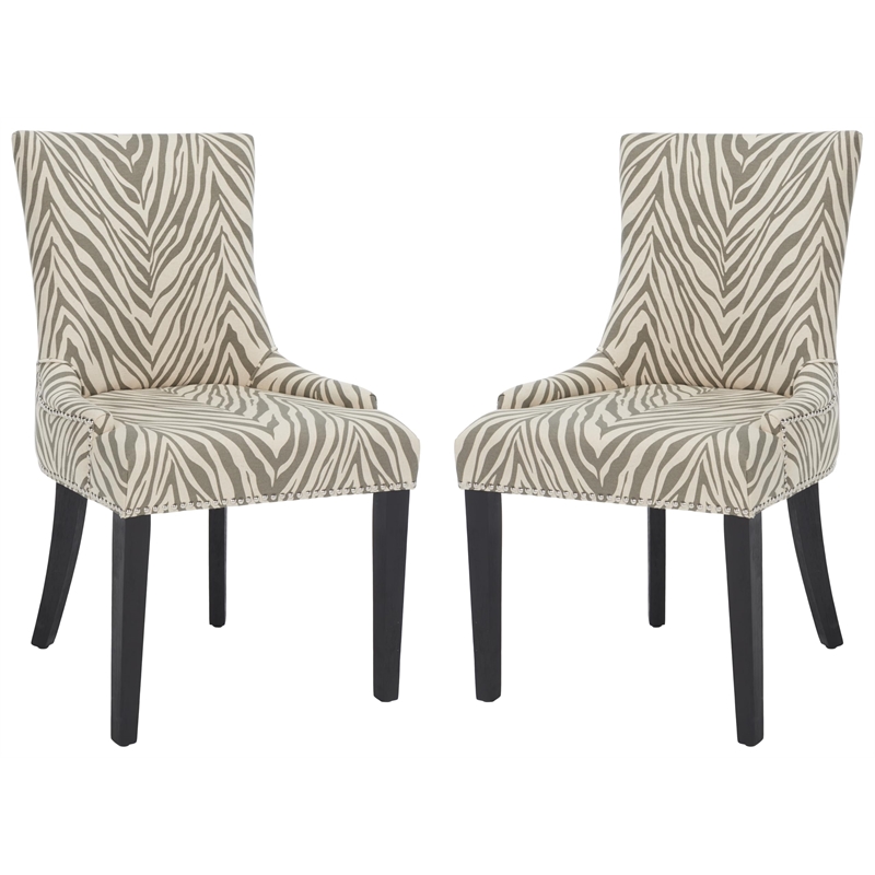 Safavieh Lester Dining Chair in Grey Zebra (Set Of 2)