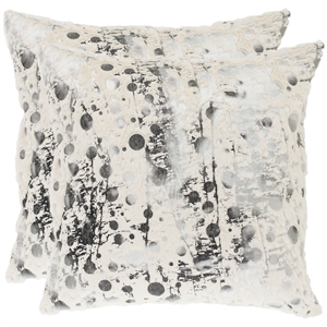 Safavieh Oscar Polyester 20-inch Pillows in White Frost (Set of 2)