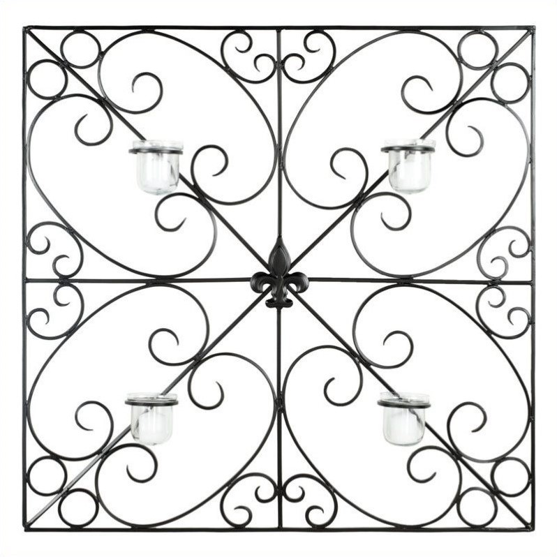 Safavieh Votive Iron and Glass Wall Decor  in Black