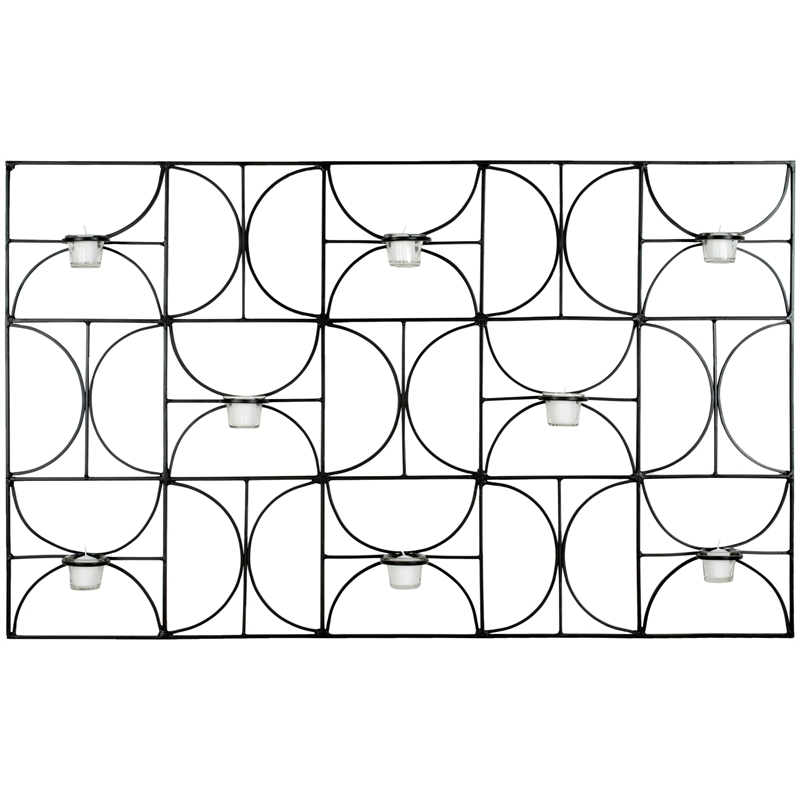 Safavieh Iron and Glass Votive Wall Decor in Black