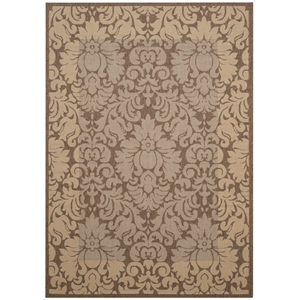 Safavieh Courtyard 5'-3&quot x 7'-7&quot Polyester Power Loomed Rug in Brown / Natural