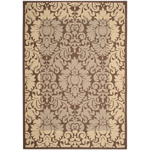 Safavieh Courtyard 5'-3&quotX 7'-7&quotPower Loomed Rug In Chocolate And Natural