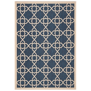 Safavieh Courtyard Polypropylene Small Rectangle Rug CY6032-268-4 in Navy and Beige