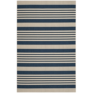 Safavieh Courtyard Polypropylene Medium Rectangle Rug CY6062-268-5 in Navy and Beige