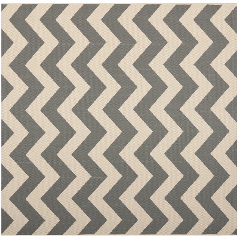 Safavieh Courtyard Polypropylene Square Rug CY6244-246-8SQ in Grey and Beige