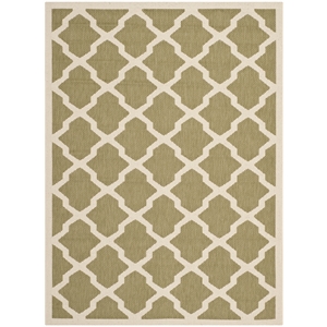 Safavieh Courtyard Polypropylene Small Rectangle Rug CY6903-244-4 in Green and Beige