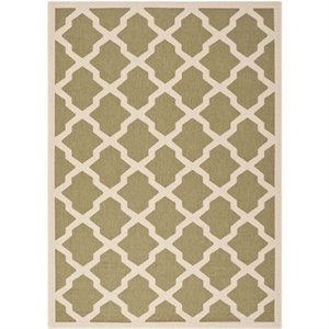 Safavieh Courtyard Polypropylene Medium Rectangle Rug CY6903-244-5 in Green and Beige