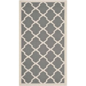 Safavieh Courtyard Polypropylene Accent Rug CY6903-246-2 in Anthracite and Beige
