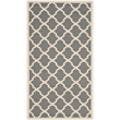 Safavieh Courtyard Polypropylene Rectangle Rug in Anthracite and Beige