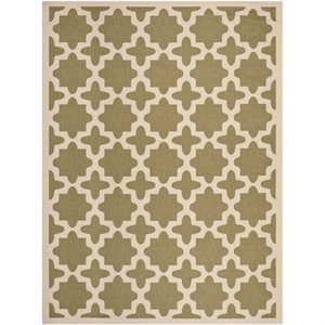 Safavieh Courtyard Polypropylene Medium Rectangle Rug CY6913-244-5 in Green and Beige