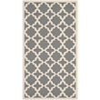 Safavieh Courtyard Polypropylene Small Rectangle Rug CY6913-246-4 in Anthracite and Beige