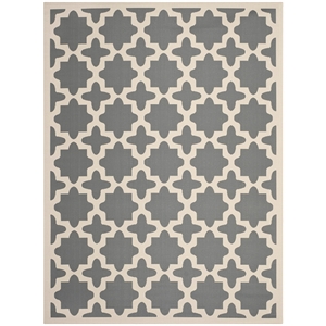 Safavieh Courtyard Polypropylene Medium Rectangle Rug CY6913-246-6 in Anthracite and Beige
