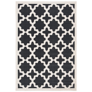 Safavieh Courtyard Polypropylene Rectangle Rug in Black and Beige