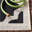 Safavieh Courtyard Polypropylene Rectangle Rug in Black and Beige