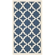 Safavieh Courtyard Polypropylene Small Rectangle Rug CY6913-268-4 in Navy and Beige