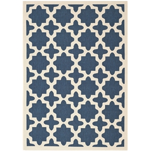 Safavieh Courtyard Polypropylene Medium Rectangle Rug CY6913-268-6 in Navy and Beige