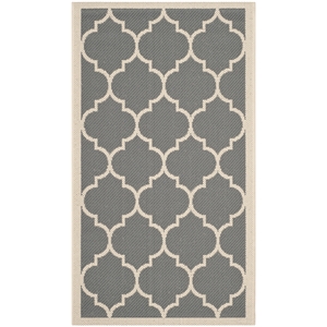Safavieh Courtyard Polypropylene Accent Rug CY6914-246-2 in Anthracite and Beige